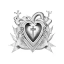 heart, cross, anker tattoo design idea
