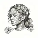 little girl face with amaranth tattoo design idea