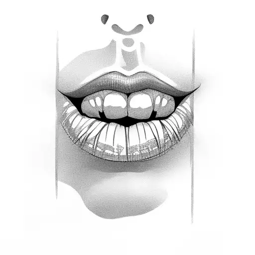 sexy lips tattoo design idea