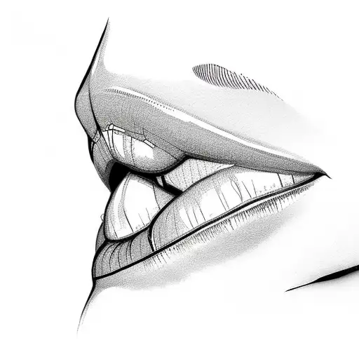 sexy lips tattoo design idea
