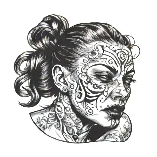 woman beaten and abused looking into the mirror reflecting tattoo design idea