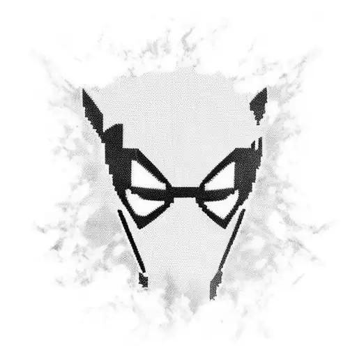 Stan Lee, Deadpool and Loki in front of marvel logo tattoo design idea