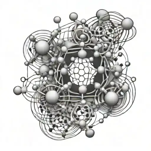 An abstract representation of a LSD molecule with intricate linework tattoo design idea