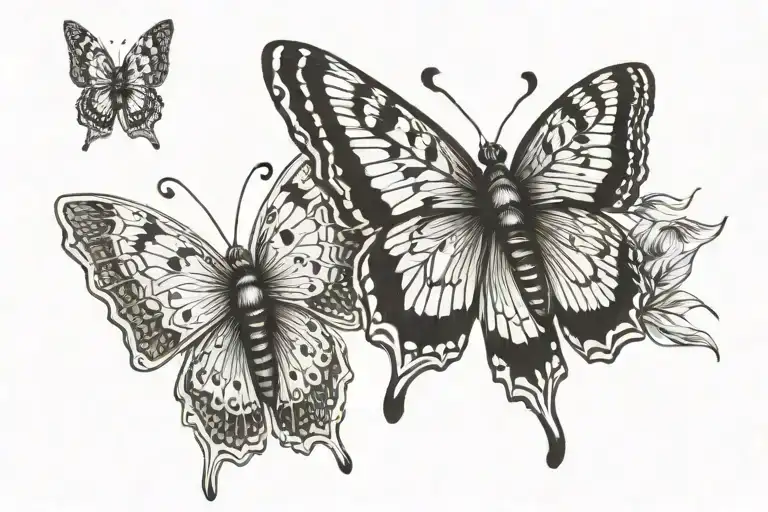 2 butterflies nana 6.1.18 tattoo design idea