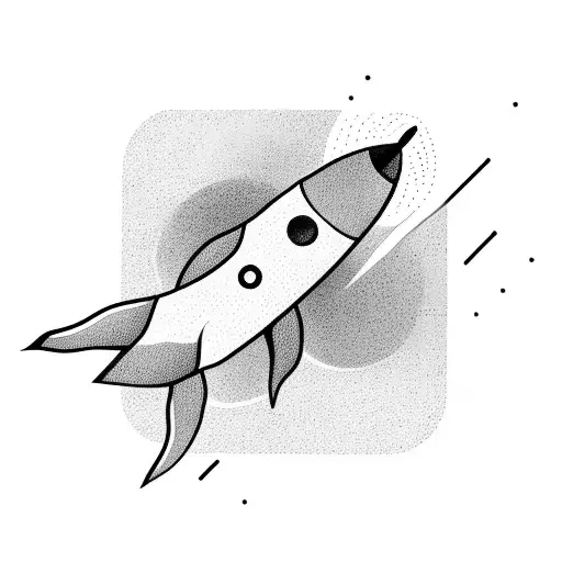 A rocket taking off, with its trajectory forming the lines of a graph, could symbolize growth, progress, and achievement tattoo design idea