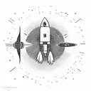 A rocket taking off, with its trajectory forming the lines of a graph, could symbolize growth, progress, and achievement tattoo design idea