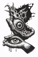 bleeding eye inside a hand tattoo design idea