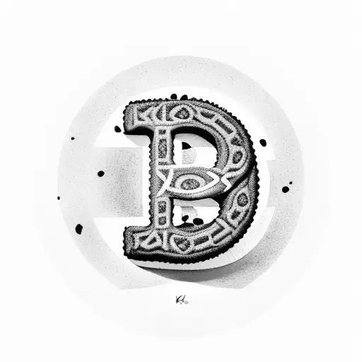 Oreo Cookie with the letter K in the middle ando a dollar symbol tattoo design idea