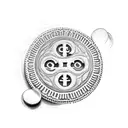 Oreo cookie with a dollar symbol in the middle tattoo design idea