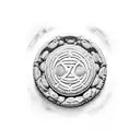 Oreo cookie with a dollar symbol in the middle tattoo design idea