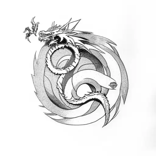 Black and Grey "Norse Mythology And Dragon Ball Super..." Tattoo Idea - BlackInk AI