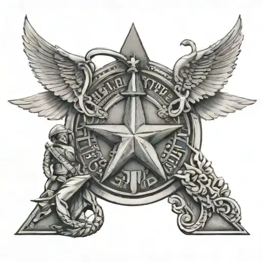 A powerful tattoo showcasing your role as a leader in the military, with subtle references to family and love tattoo design idea