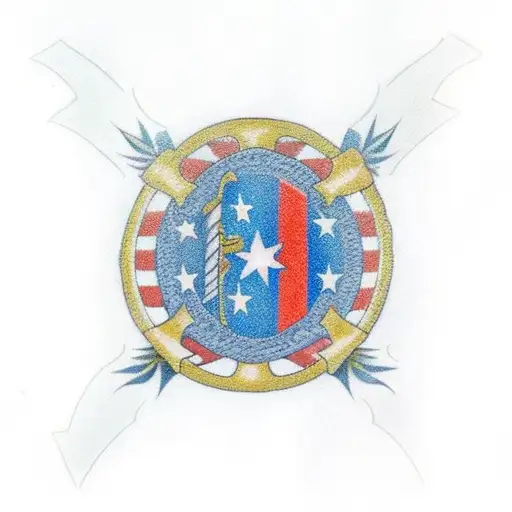 puerto rico flag with last name  tattoo design idea