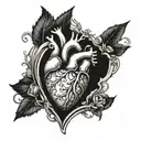 anatomical heart tattoo design idea