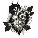 anatomical heart tattoo design idea