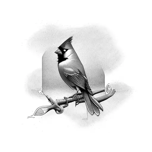 red cardinal  tattoo design idea