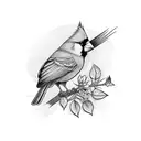 red cardinal  tattoo design idea
