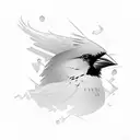 red cardinal  tattoo design idea