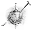 Monty Python and the holy grail,sir bedivere shield, coconut, knights who say ni tattoo design idea