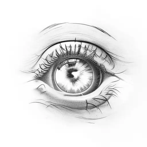 Microscope with colorful study notes as lens reflections tattoo design idea