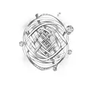 DNA double helix with study books intertwined tattoo design idea