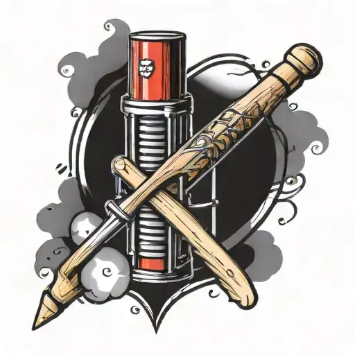 cricket bat ball stump heartbeart tattoo design idea