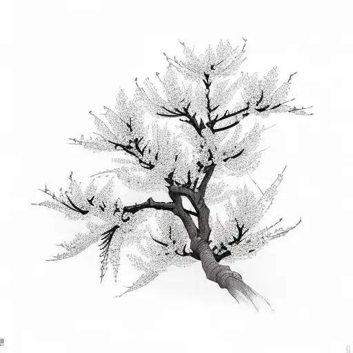 black cherry blossoms tattoo design idea