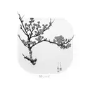 black cherry blossoms tattoo design idea