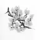 black cherry blossoms tattoo design idea