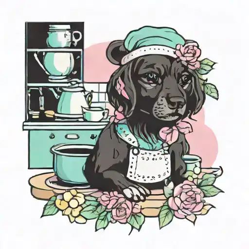 cute pastel kitchen tattoo design idea