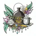 fancy kitchen with crystals  tattoo design idea