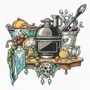 fancy kitchen with crystals  tattoo design idea