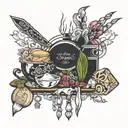 fancy kitchen with crystals  tattoo design idea