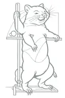 dancing wombat in a bar in Tokyo with a stripper pole 20 pounds and a disco ball  tattoo design idea