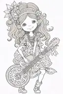 hippy and cute   tattoo design idea