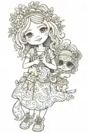 hippy and cute   tattoo design idea