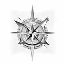 compass and lighthouse tattoo design idea