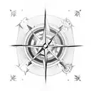 broken compass and lighthouse tattoo design idea