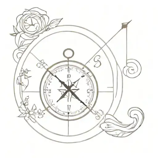 compass clock tattoo tattoo design idea