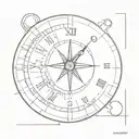 compass clock tattoo tattoo design idea