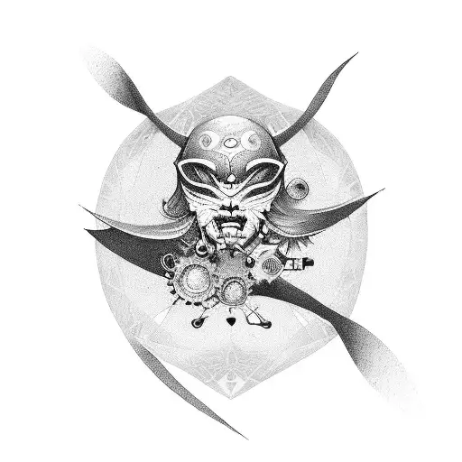 A software developer themed tattoo with elements of fantasy and family incorporated in a unique design tattoo design idea