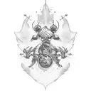 A software developer themed tattoo with elements of fantasy and family incorporated in a unique design tattoo design idea