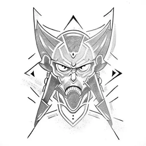 chainsaw man anime cyber sigil tattoo design idea