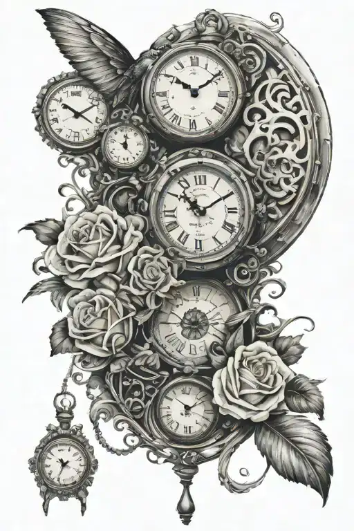 best mother, a timeless clock surrounded by something that blocks all the bad things tattoo design idea