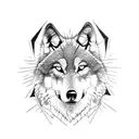 wolf with Mandela  tattoo design idea