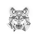 wolf with Mandela  tattoo design idea