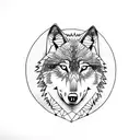 wolf with Mandela  tattoo design idea