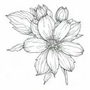 single aster flower line art tattoo tattoo design idea