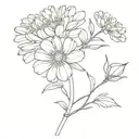 single aster flower line art tattoo tattoo design idea