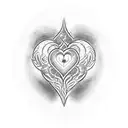 write the name "Roshni" and include heart and heart bit inside the name tattoo design idea